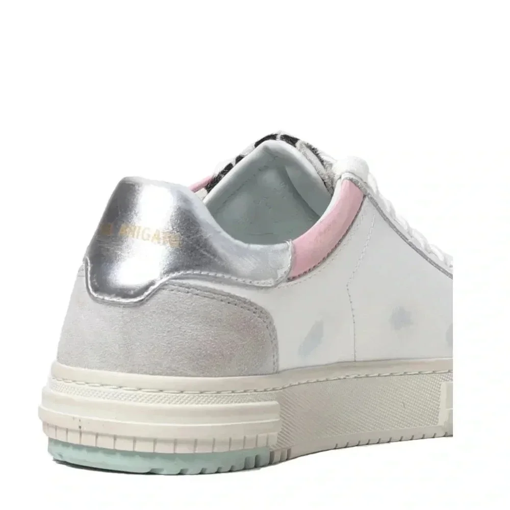 Axel Arigato Distressed Sneakers- White leather, with gray suede- Size 7.5